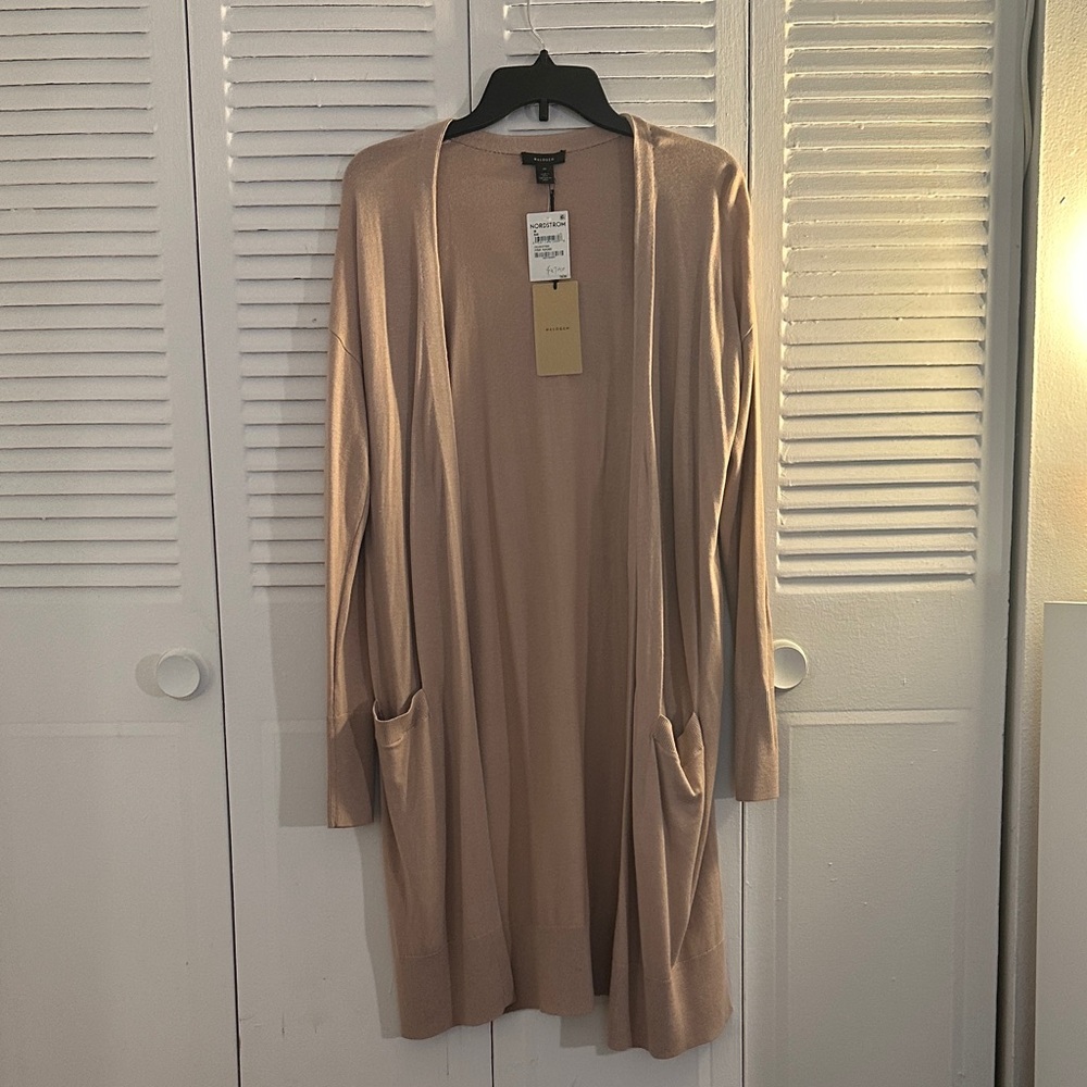*NWT* Halogen Pink Adobe Open Front Long Cardigan Size Medium